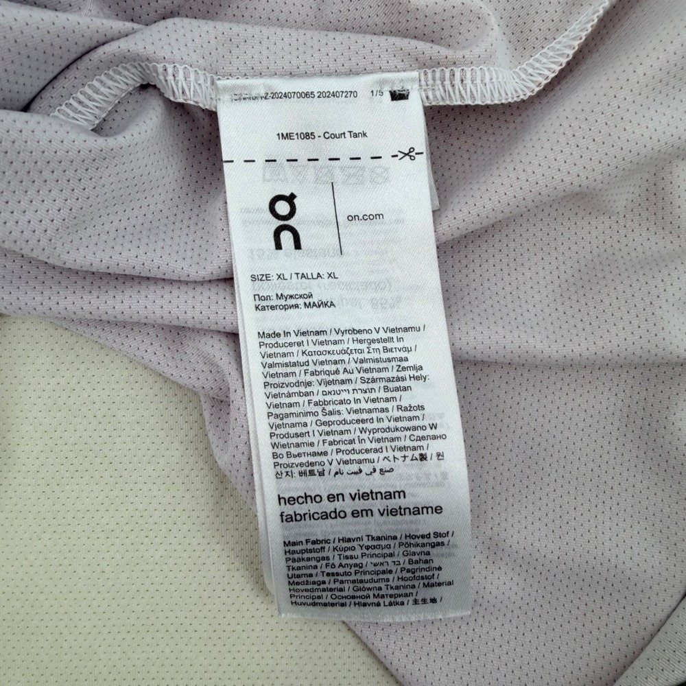 On Cloud Tennis Court Tank Top Sleeveless Shelton Fonseca Cobolli in Men's XL - Picture 5 of 8